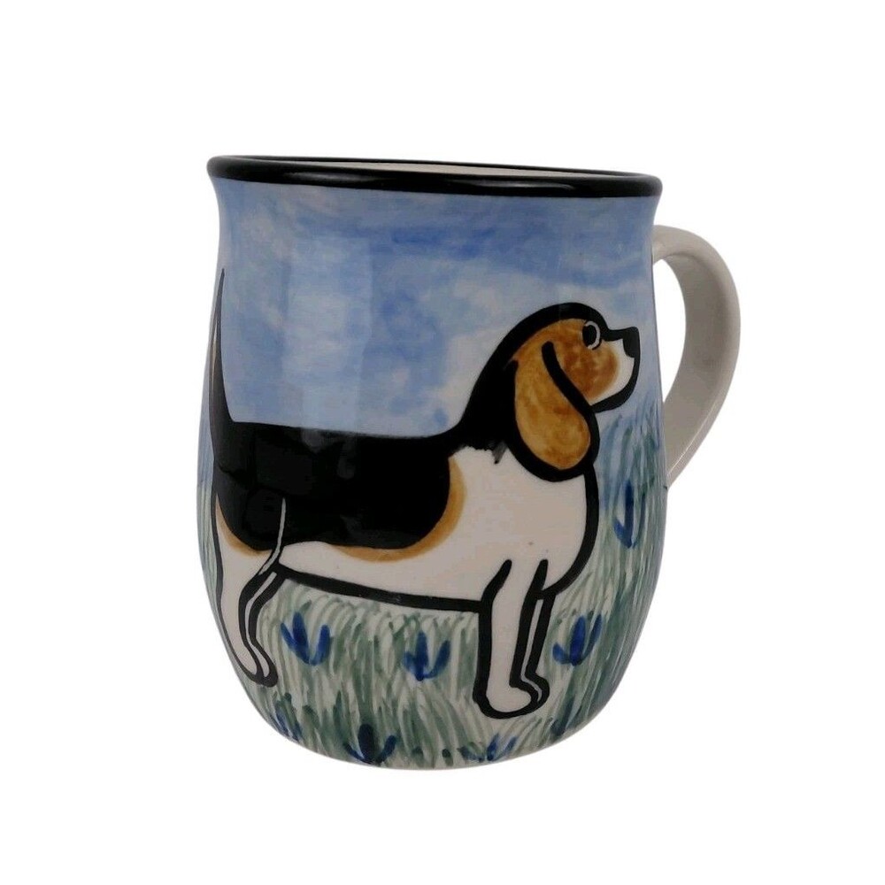 Karen Donleavy KD Coffee Mug With Hand Painted Beagle Dog - Picture 3 of 7